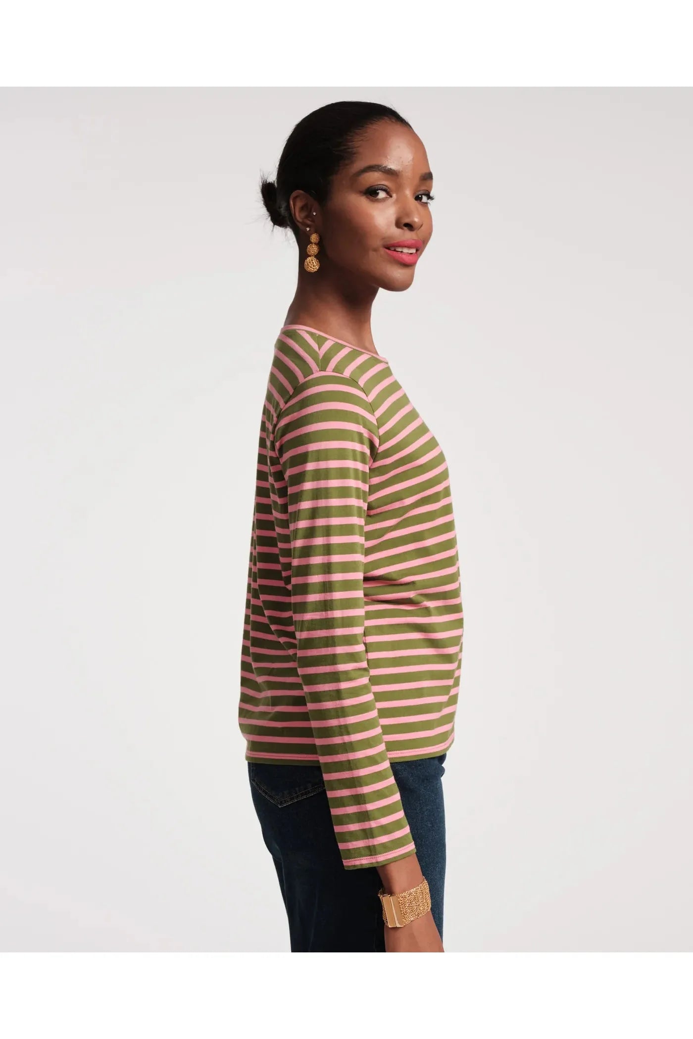 Striped Top Green/Pink Frances Valentine