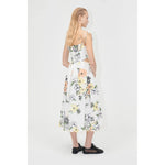 Beige Stine Goya Scalloped Cut Out Dress - Wild Flowers Embroidery