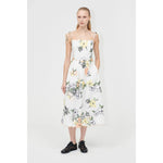 Beige Stine Goya Scalloped Cut Out Dress - Wild Flowers Embroidery