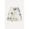 White Smoke Scalloped Elasticated Waistband Shorts - Wild Flowers Embroidery