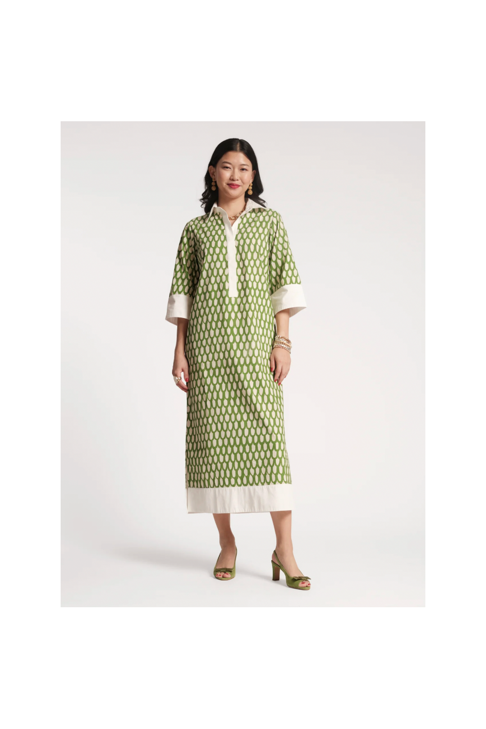 Tracey Midi Dress Loop Print Frances Valentine