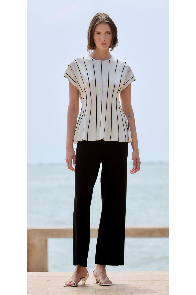 Vertical striped peplum top Sita Murt
