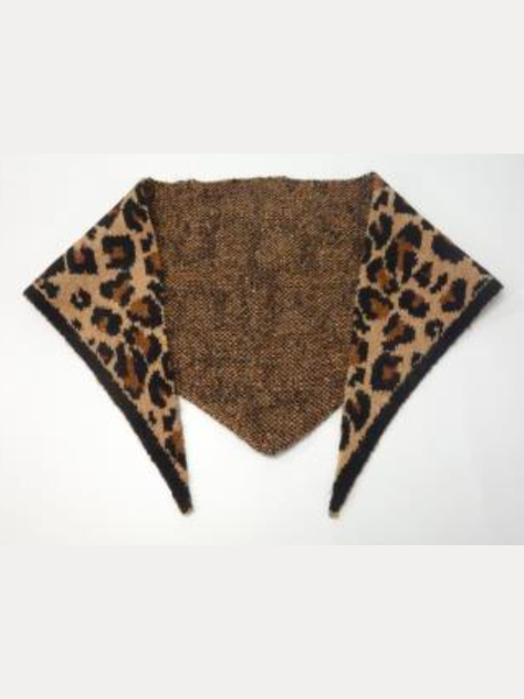 Triangle Scarf Leopard 70% Recycled Poly 15% Nylon 8% Acrylic 5% Wool 2% Spandex Multi OS by Frances Valentine