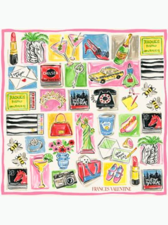 Bandana NYC Icons 100% Silk Twill Multi OS by Frances Valentine