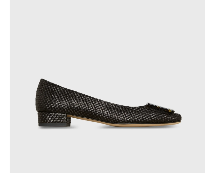 Buckle Shoe Black Basket Weave Mashburn