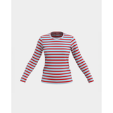 Long Sleeve Striped T Shirt Stripe Pima Cotton Light Blue/Red