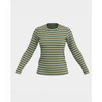 Long Sleeve Striped T Shirt Stripe Pima Cotton Olive/Light Blue