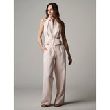 Hevron Sloan Linen Vest Rose Quartz