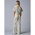 Dark Gray Hevron Ellison Top Ivory