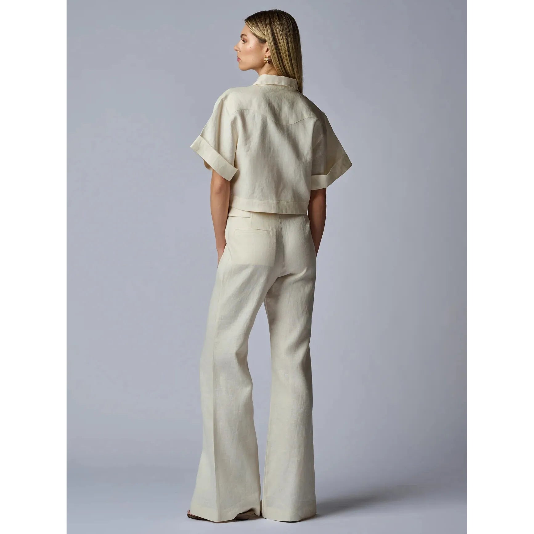 Dark Gray Hevron Ellison Top Ivory