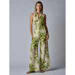 Dark Gray Hevron Sloan Vest Green Floral