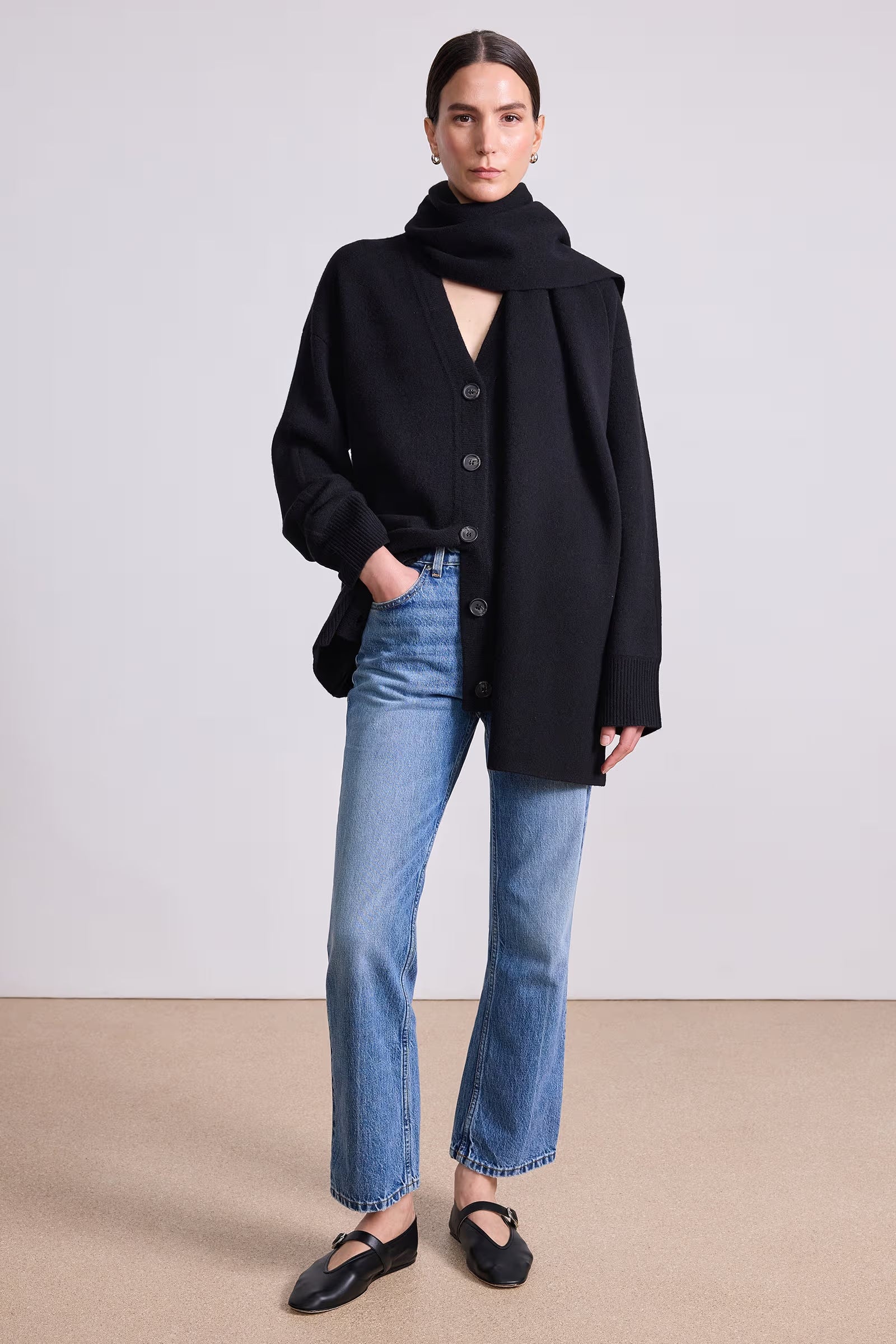 MEDINA CARDIGAN WITH SCARF Apiece Apart