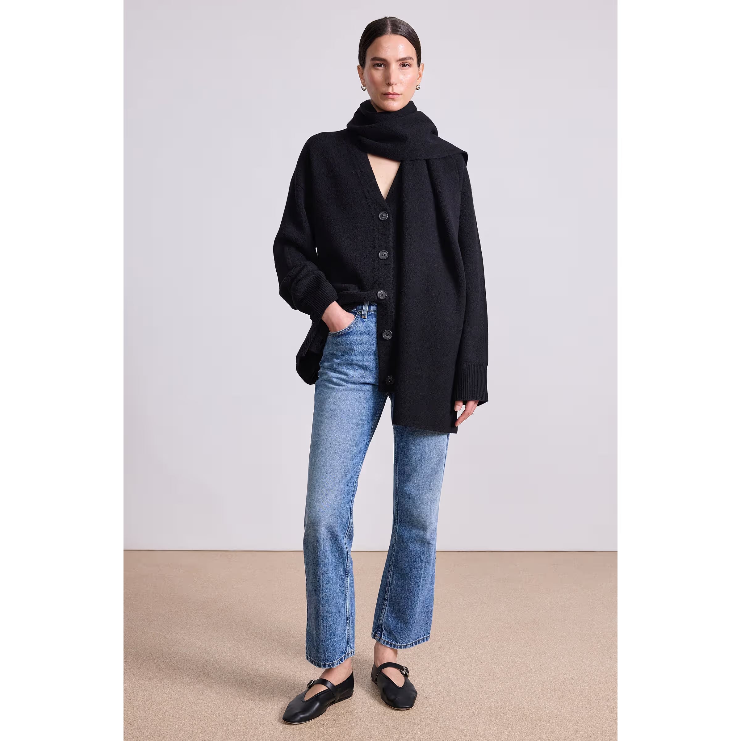 MEDINA CARDIGAN WITH SCARF Apiece Apart