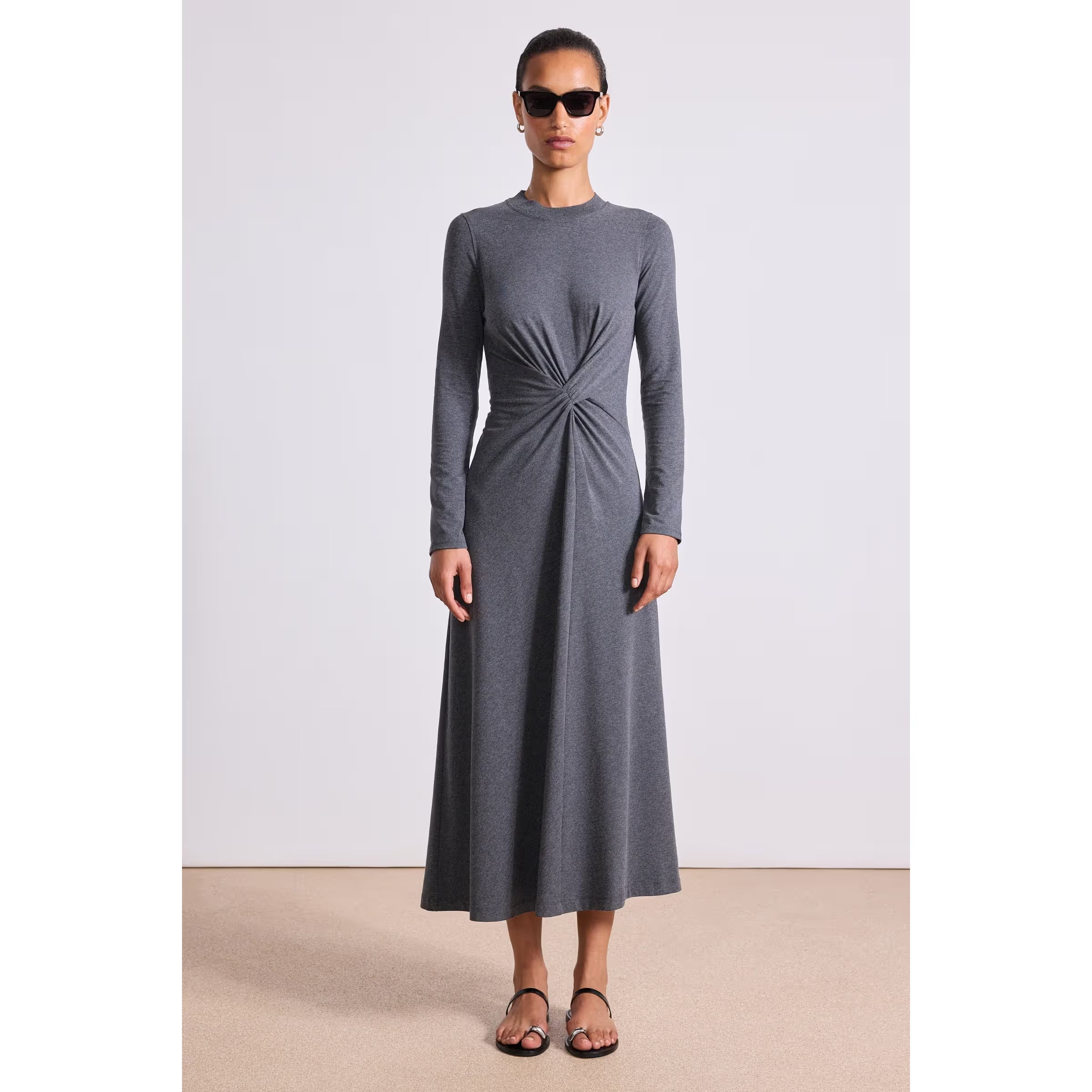 Light Gray Long Sleeve Volta Dress