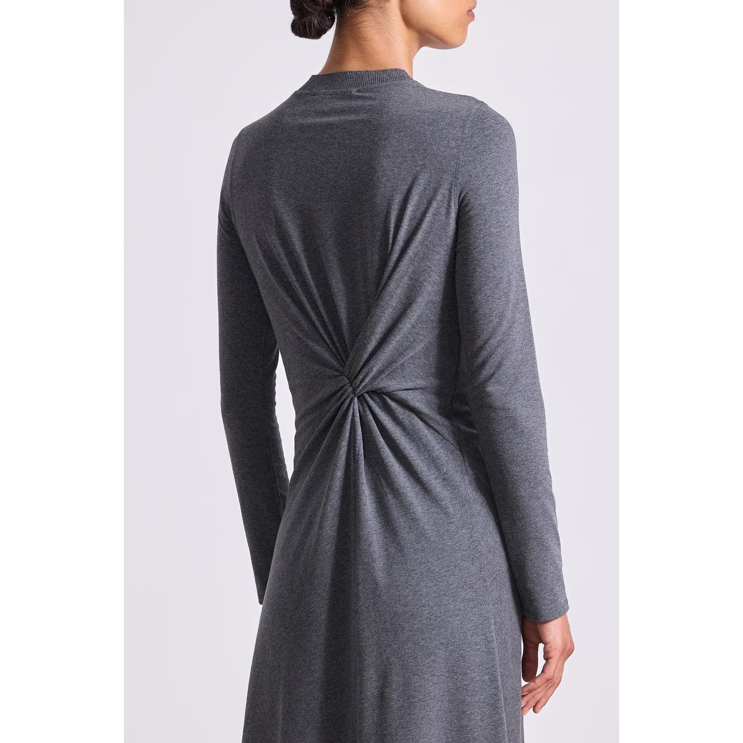 Dim Gray Long Sleeve Volta Dress