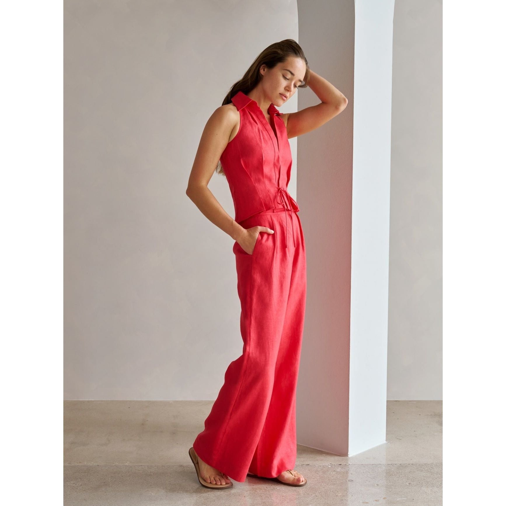 Hevron Alina Pant Bright Red