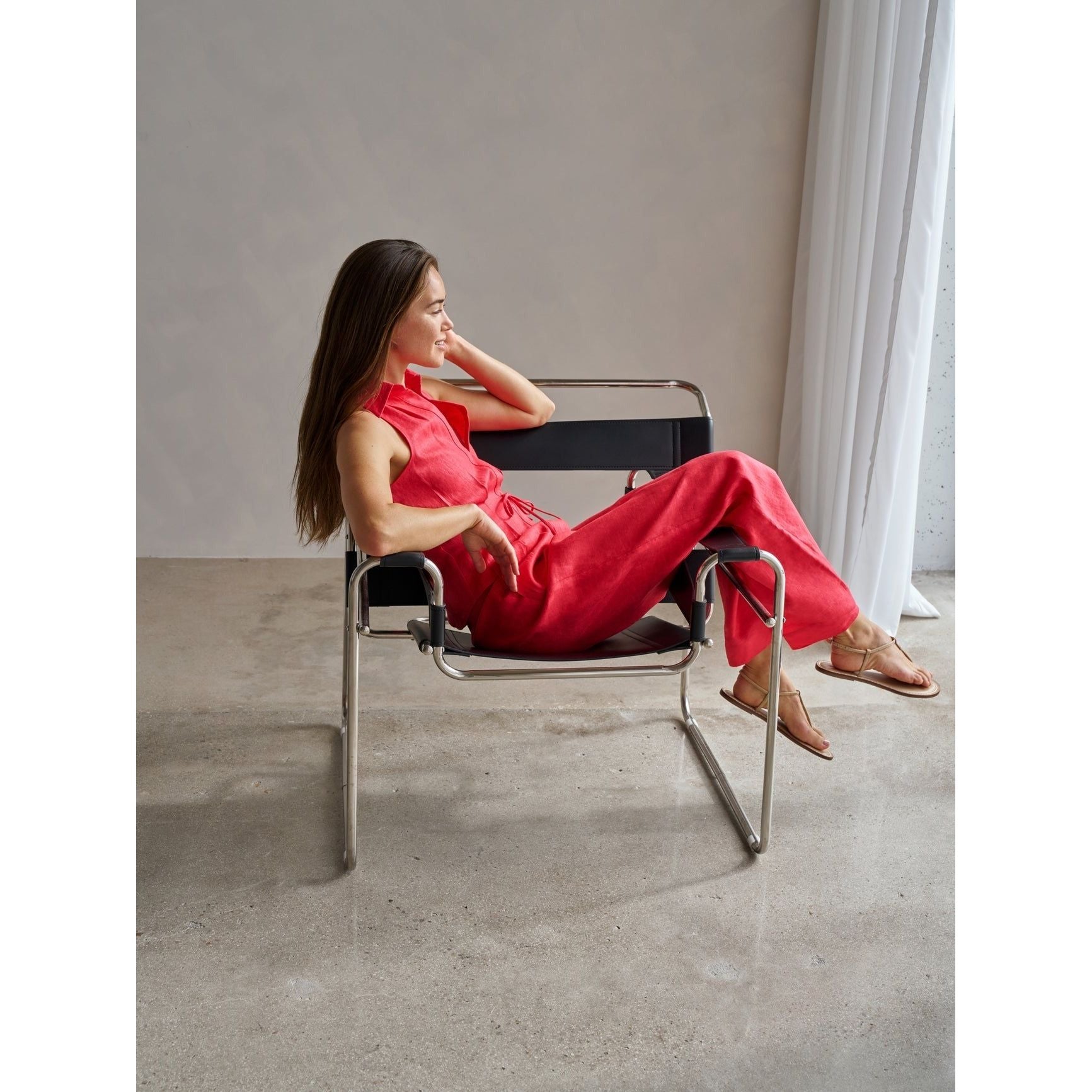 Hevron Alina Pant Bright Red