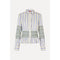 Lavender Smocked Gathered Boyfriend Shirt - Pastel Stripes