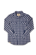 Palaka Yarn Dyed Western LS Navy Western Aloha