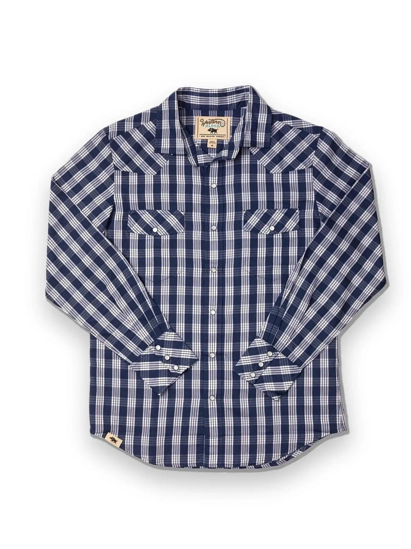 Palaka Yarn Dyed Western LS Navy
