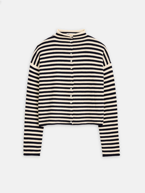 Taylor Striped Cardigan in Cotton Cashmere Alex Mill