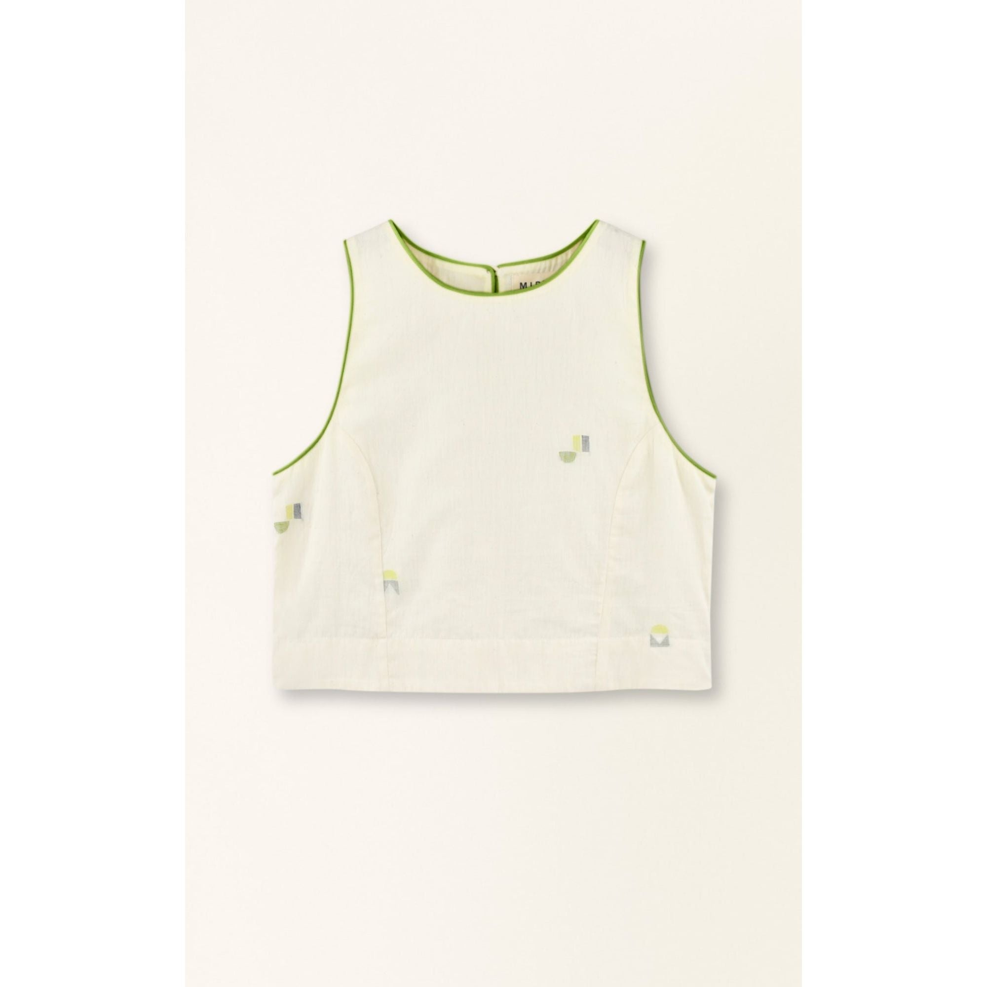 Santanyi Tank in Lime Jamdani MIRTH