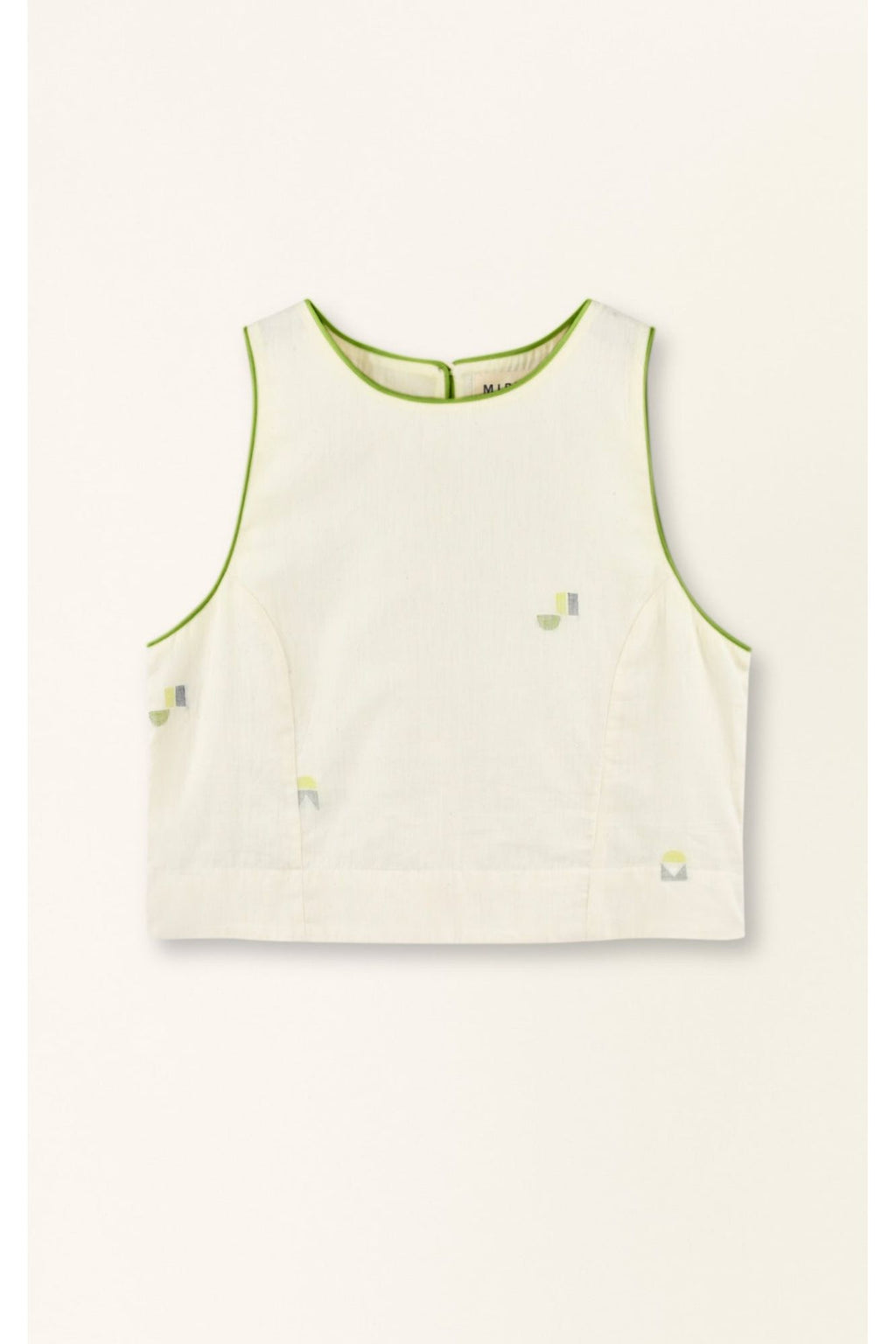 Santanyi Tank in Lime Jamdani MIRTH