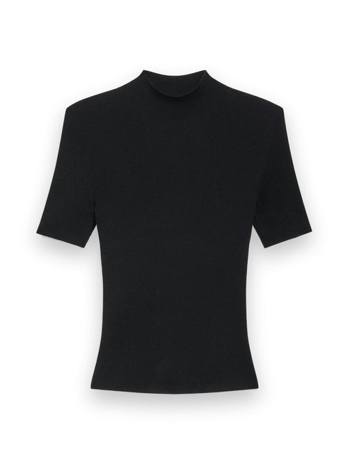 Leenda Mock Neck Sweater in Regal Wool Theory