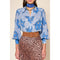 Light Gray Blake Top Milos Floral Blue