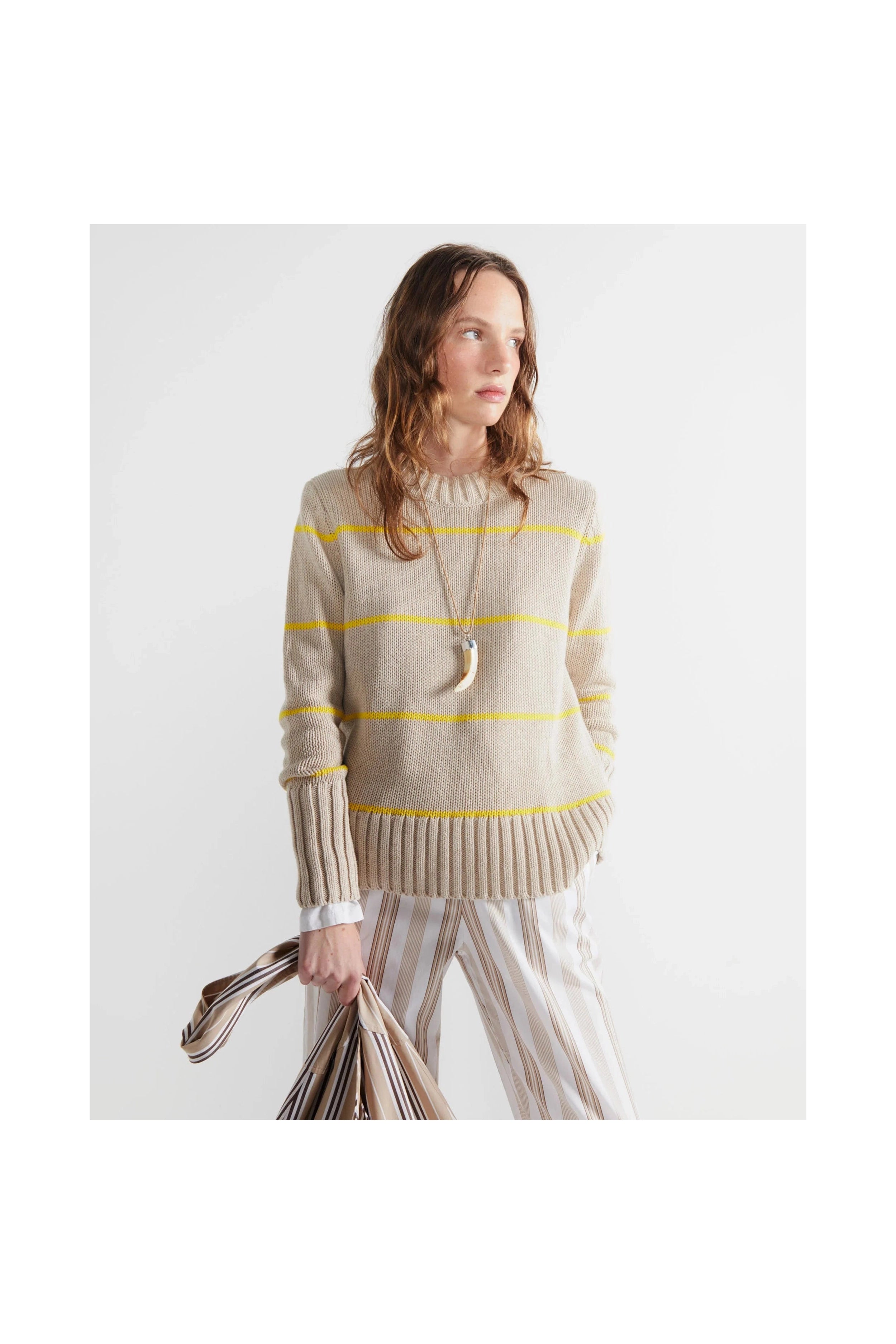 The Tatum - Khaki/Yellow Ministripe Kule