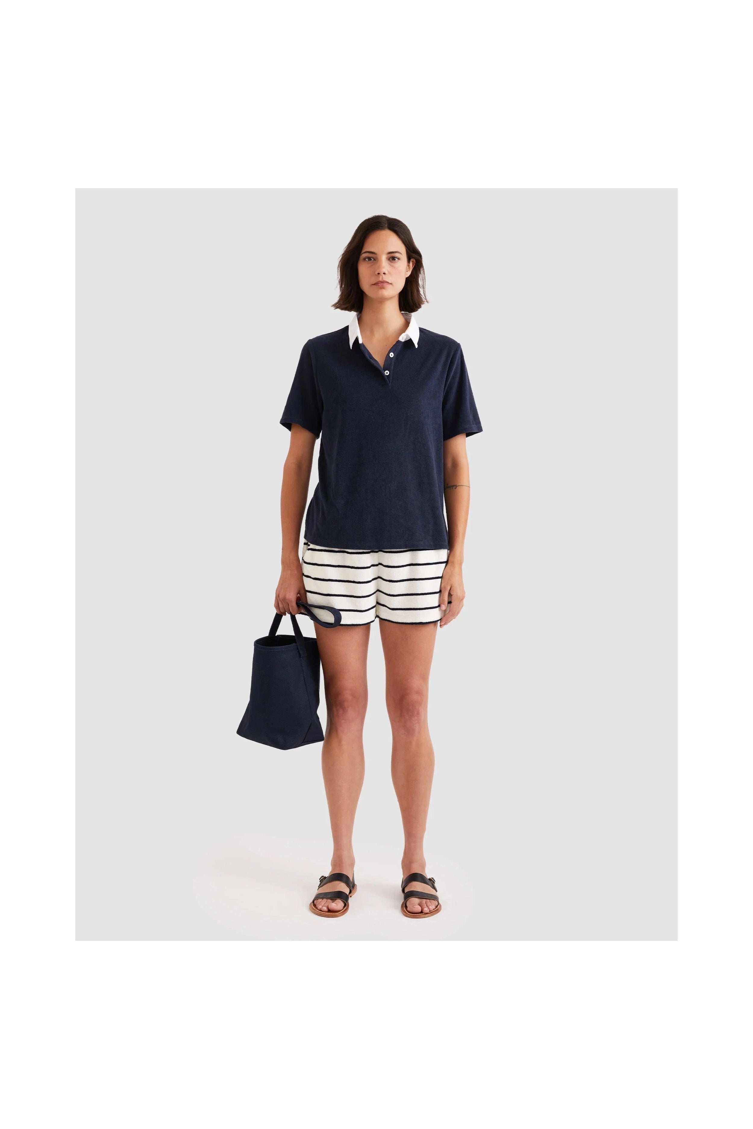 The Women's Terry Polo- Navy Kule