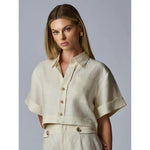 Dark Gray Hevron Ellison Top Ivory