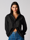 PAOLA TOP - BLACK HEVRON