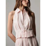 Hevron Sloan Linen Vest Rose Quartz