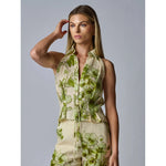 Dark Gray Hevron Sloan Vest Green Floral