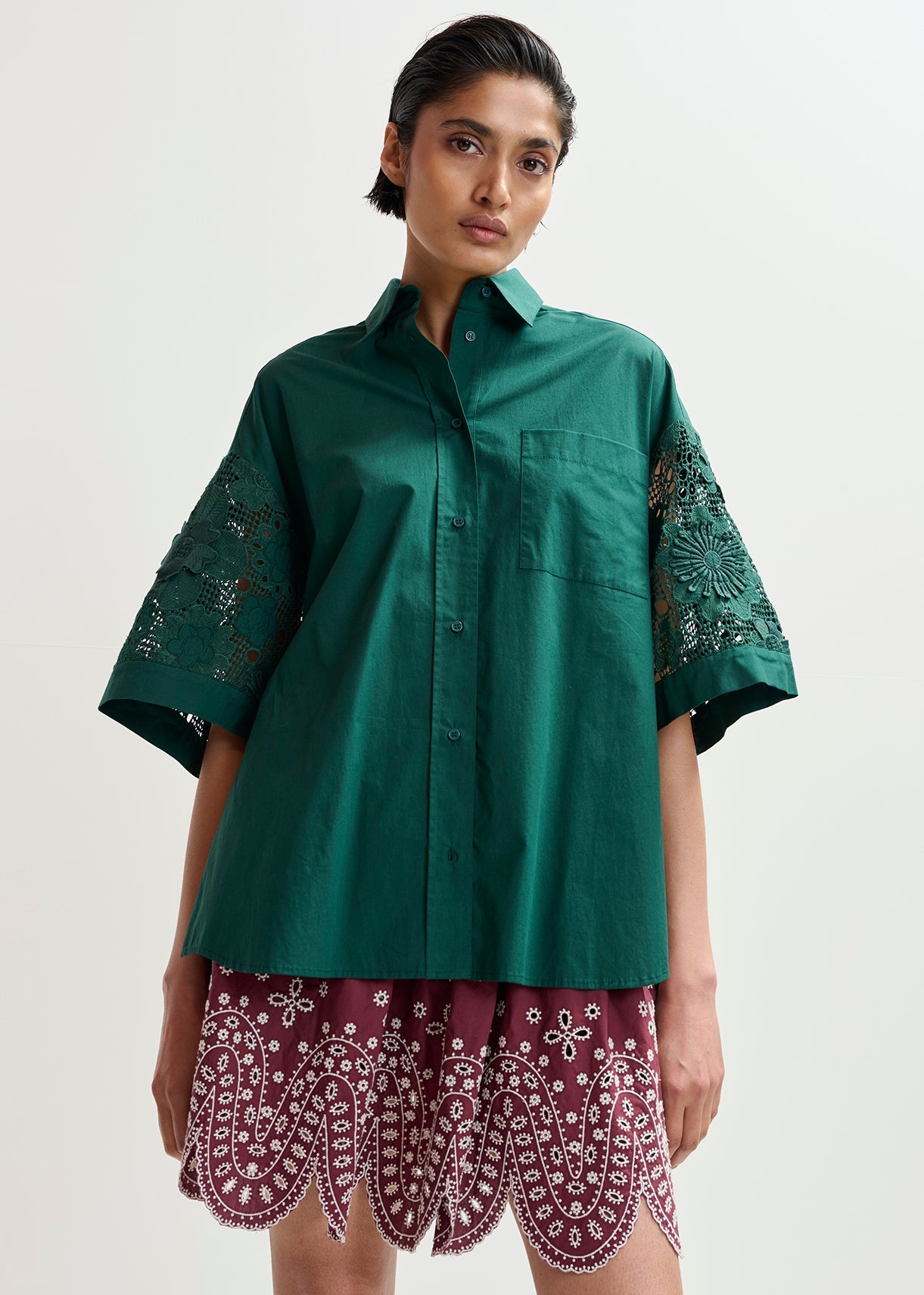 KALI OVERSIZED LACE SHIRT ESSENTIEL ANTWERP