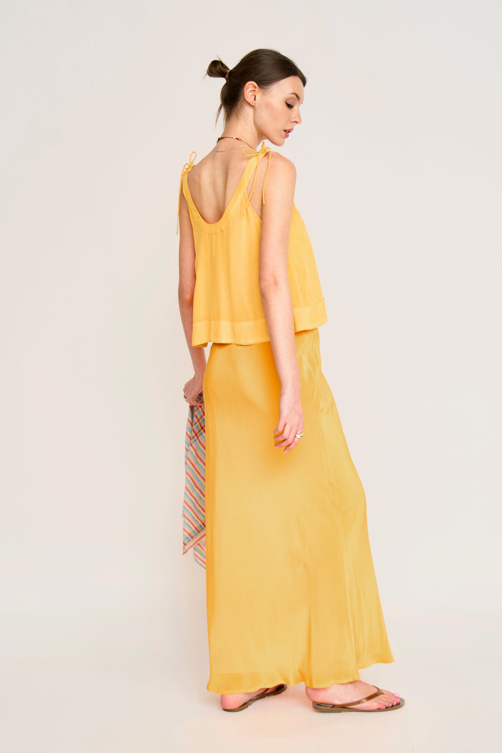 Siena Silk Tank in Marigold MIRTH