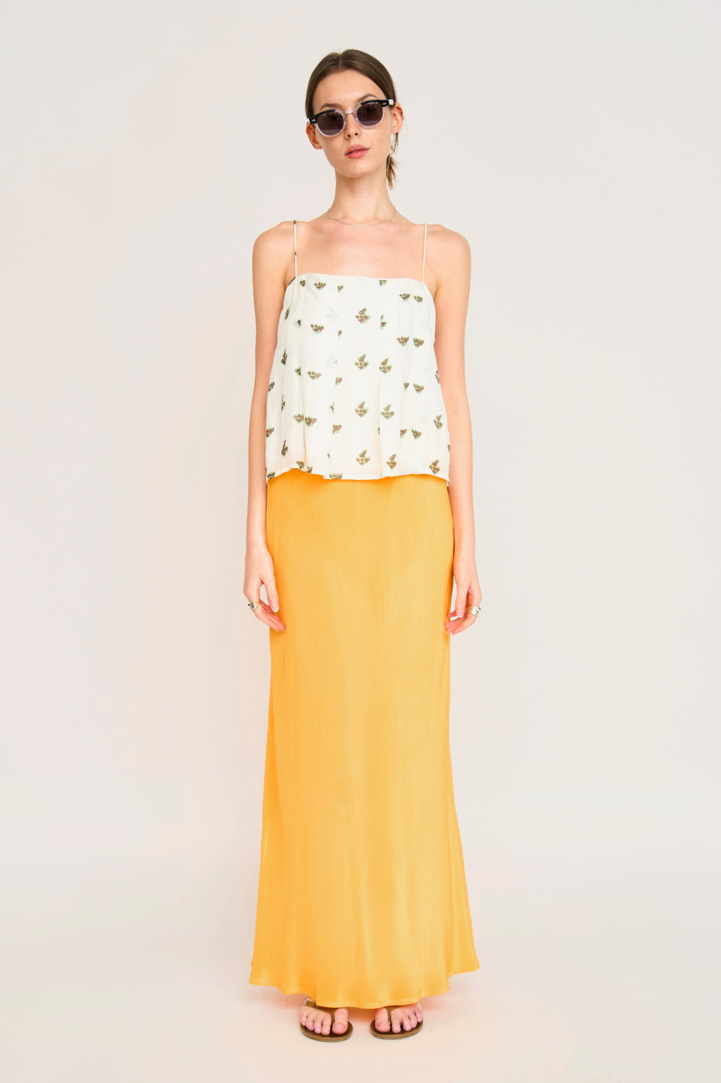 Santander Silk Skirt in Marigold MIRTH
