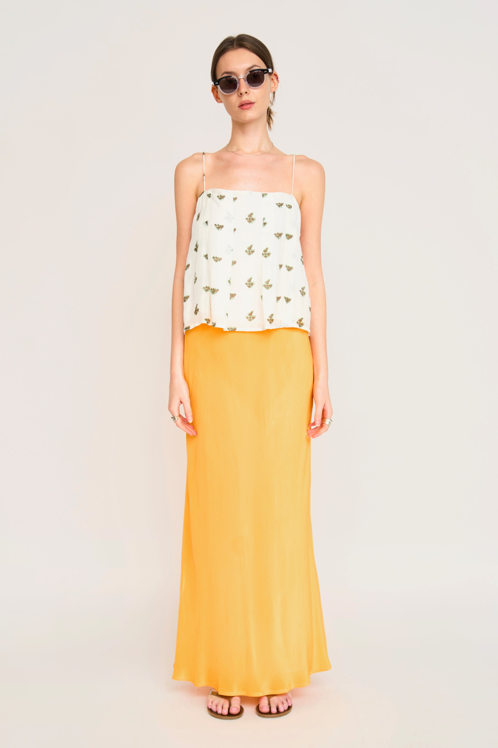 Santander Silk Skirt in Marigold MIRTH