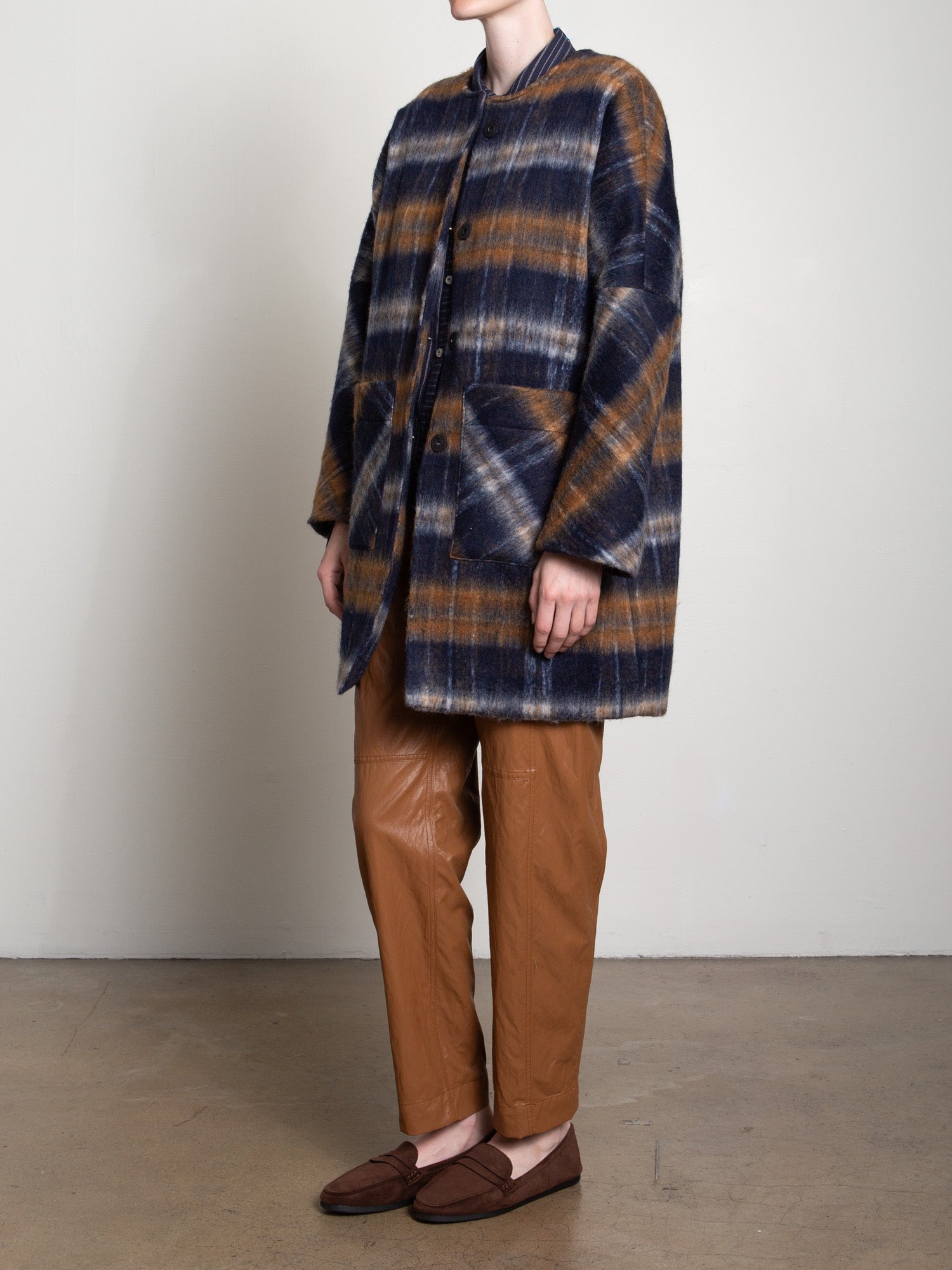 Bex Coat In Brushed Plaid Pharaoh