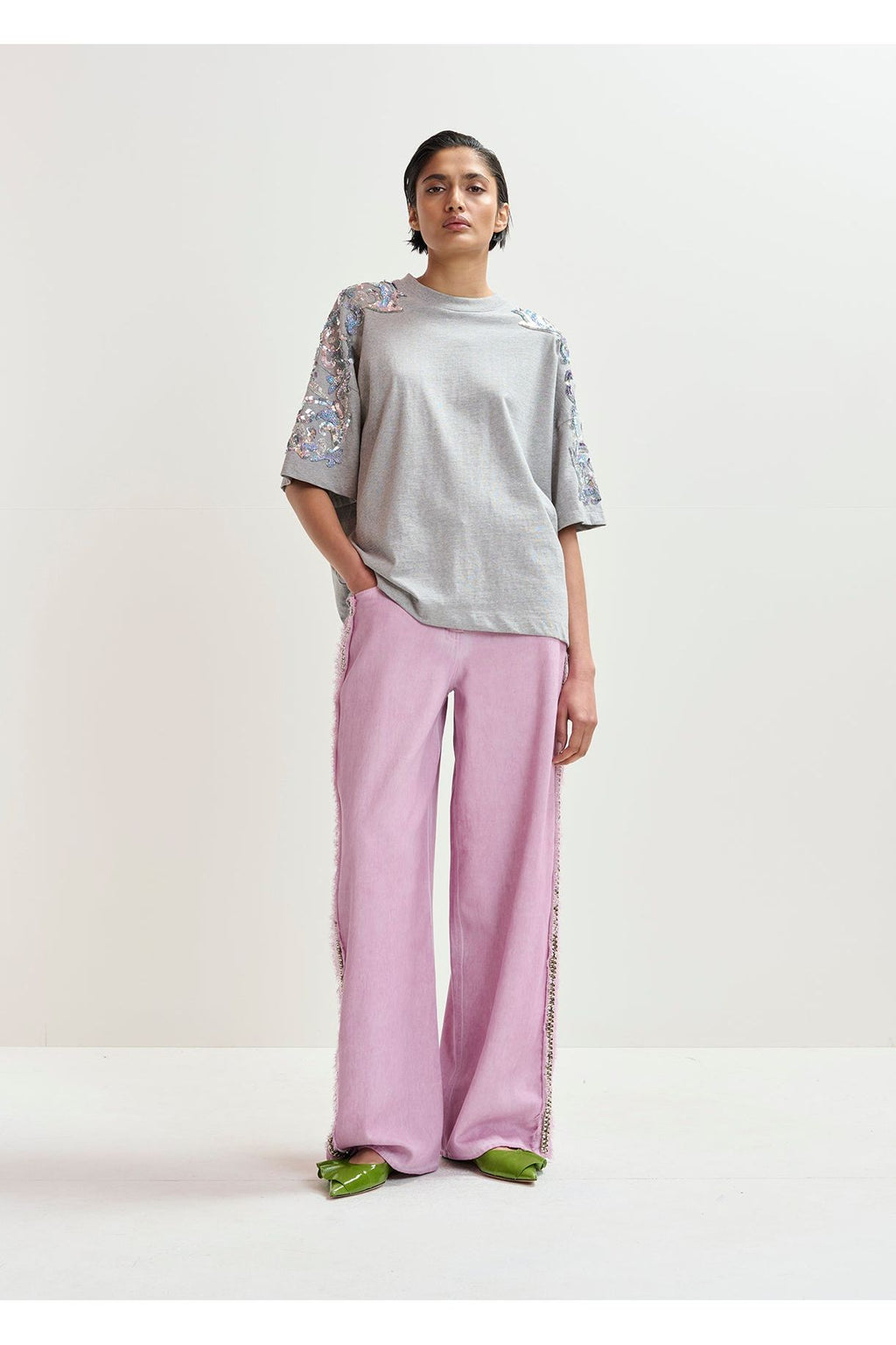 JEEPER STUDDED WIDE LEG PANTS ESSENTIEL ANTWERP