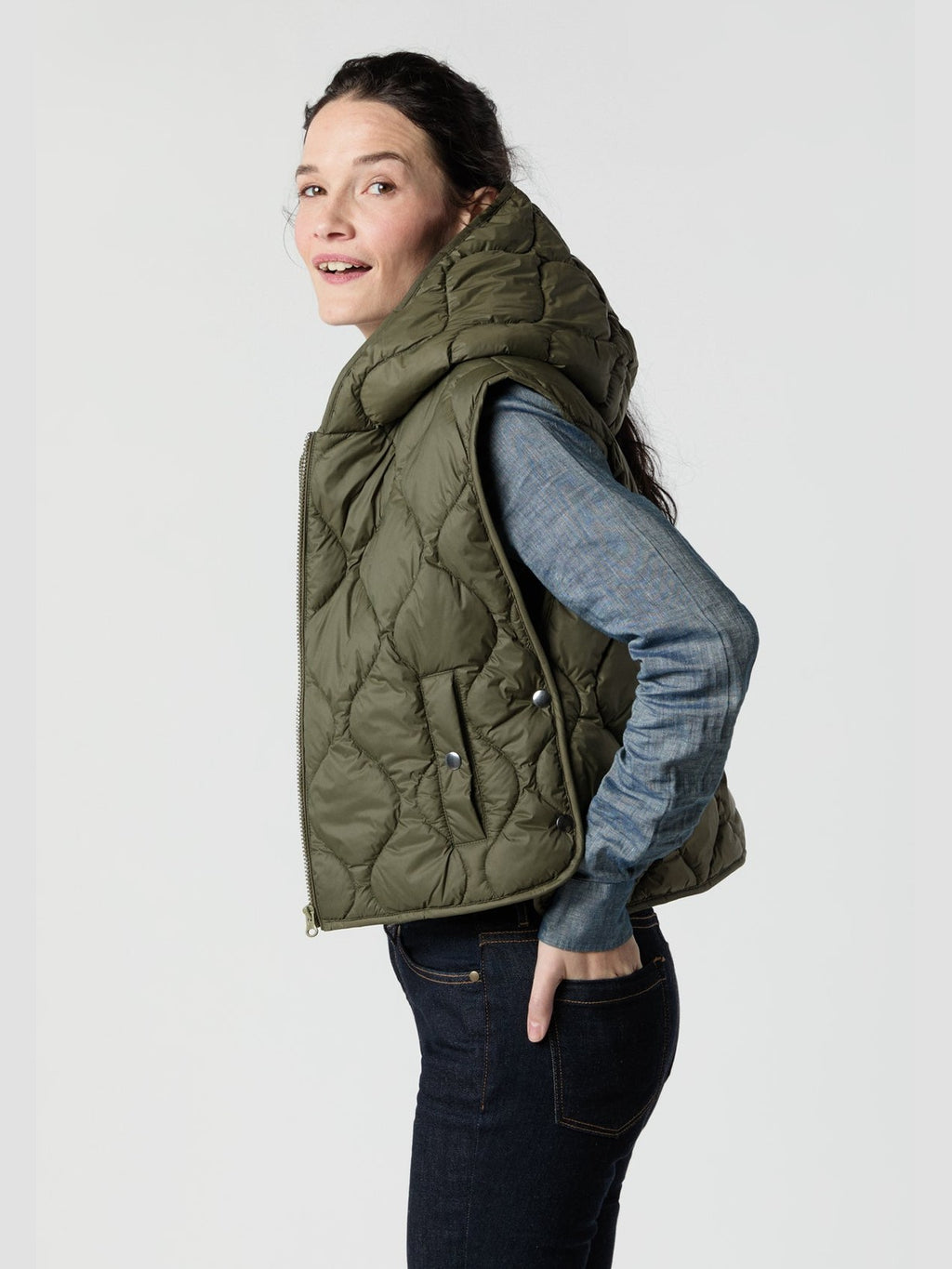 Jenny Cashball Hooded Vest Mashburn