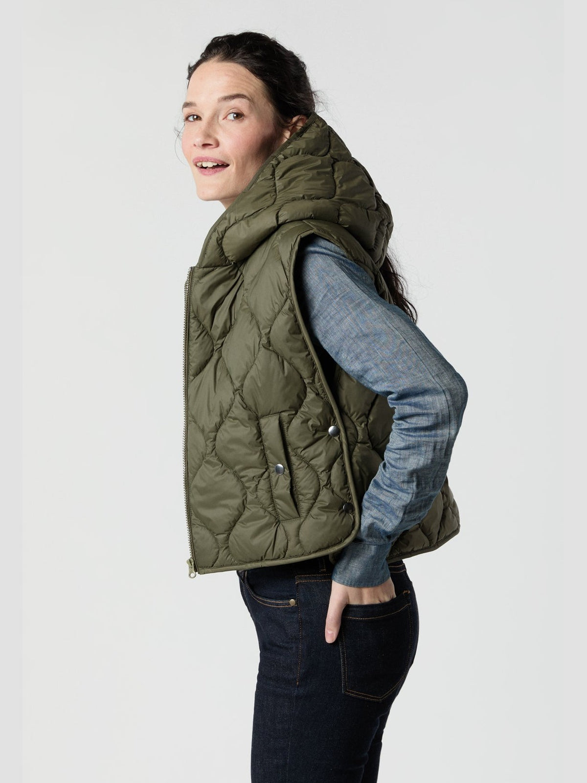 Jenny Cashball Hooded Vest Mashburn