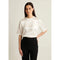 Light Gray Silk Satin Crewneck Ecru