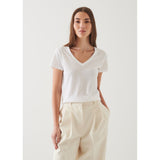 Patrick Assaraf Lightweight Pima Cotton V-Neck White