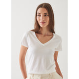 Patrick Assaraf Lightweight Pima Cotton V-Neck White