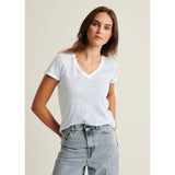Patrick Assaraf Pima Classic Rev Spray VNeck Powder Blue
