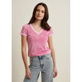 Patrick Assaraf Pima Classic Rev Spray VNeck Fuschia