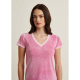 Patrick Assaraf Pima Classic Rev Spray VNeck Fuschia