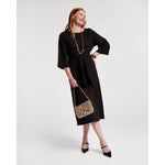 Light Gray Whitney Wrap Dress Black
